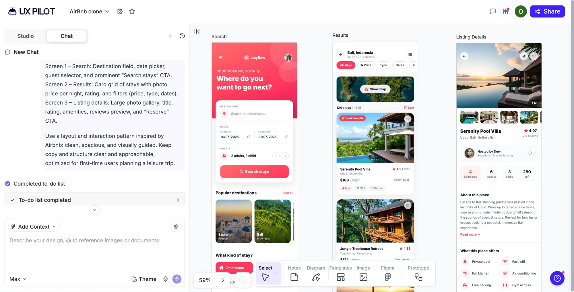 UX Pilot product screenshot